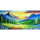 Radiant Valley Sunrise Canvas Painting by Artist Prathvishree 60 x 120 cm